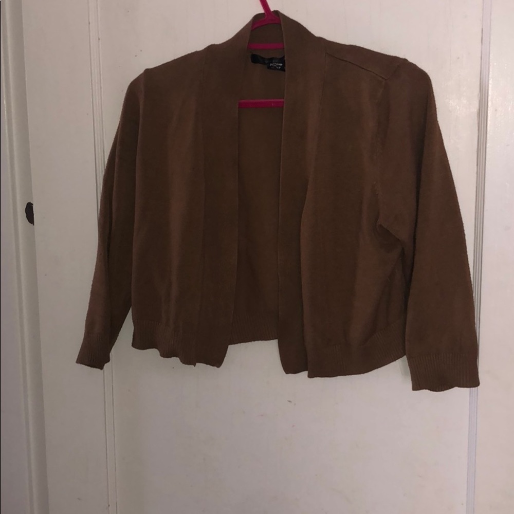 Brown crop cardigan